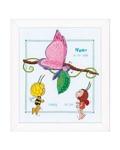 rduurpakket geboortetegel Maja de bij, Lara en Beatrice om te borduren Vervaco PN-0155750