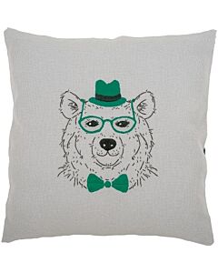  Borduurpakket voorbedrukte Borduurkussen Beer met groene bril vervaco pn-0156059