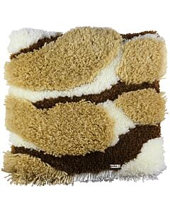 Pako smyrna knoopkussen fluffy in neutrale kleuren 016.900 voorbedrukt. Exclusief knoophaak, kussenrug & opvulkussen!