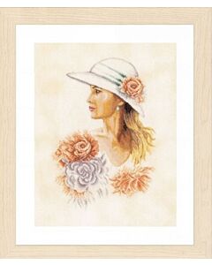  Borduurpakket  romantische lady met kaaslinnen van Lanarte pn-0162297