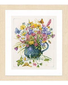 Lanarte Borduurpakket Veldbloemen in vaas borduren van Marjolein Bastin PN-0164074