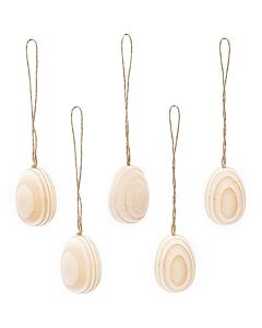 5 Houten eieren op te hangen Rico design 07730.01.01