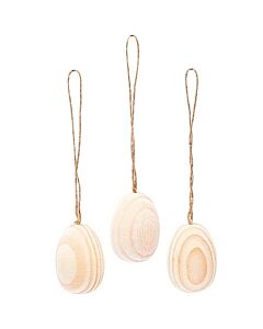 3 Houten eieren op te hangen Rico design  07730.01.02