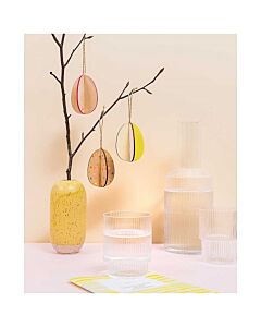 3 Houten 3D eieren op te hangen Rico design 08795.02.25