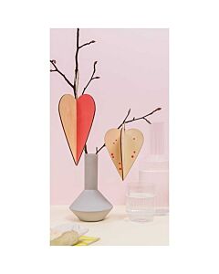 2 Houten 3D harten op te hangen Rico design 08795.03.35