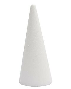Een piepschuim kegel/kerstboom in een hoogte van 21 cm en een doorsnee aan de onderkant van 9 cm