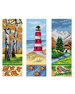 Orchidea borduurpakket landschappen boekenleggers 3 st. 7691 telpatroon