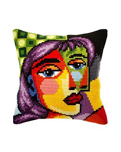 Orchidea borduurkussenpakket kunstzinnig gezicht 9263 voorbedrukt