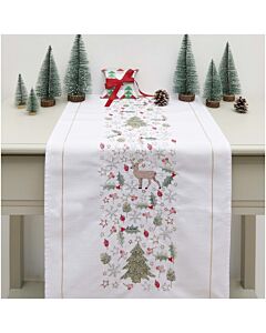 Borduurpakket voorbedrukte loper hert in kerstgroen van Rico 100089