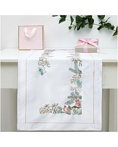 Borduurpakket voorbedrukte loper kerstrozen van Rico 100091