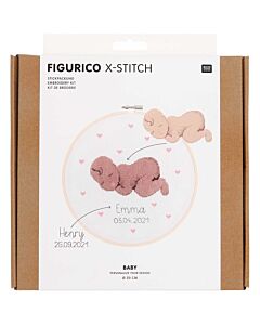 Borduurpakket baby van rico Design 100110 incl borduurring