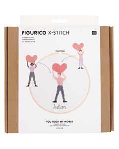 Borduurpakket you rock my world van rico Design 100114 incl. een borduurring