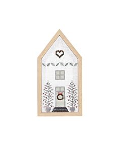 Borduurpakket kersthuis van Rico Design 100183  incl frame in kruissteek