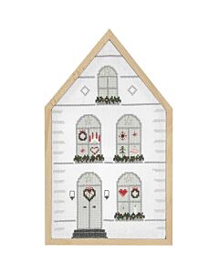 Rico Design  kersthuis groot in kruissteek borduren 100185  incl frame