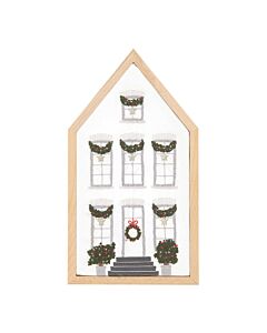 Borduurpakket Kersthuis Rico Design in spansteek 100191 voorbedrukt incl. frame