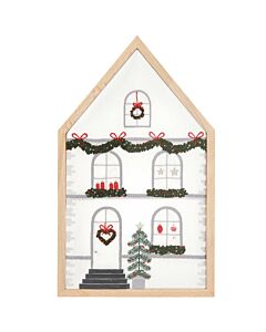 Borduurpakket Kersthuis Rico Design in spansteek 100192 voorbedrukt incl. frame