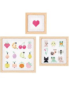Rico Design borduurpakket 3st. Pixel kunst 100222 telpatroon incl. frames
