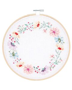 Rico Design borduurpakket Bloemenkrans 100225 telpatroon incl. borduurring