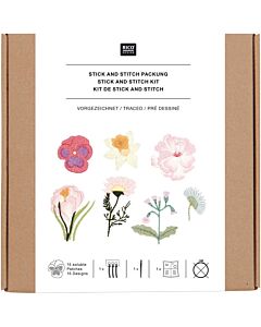 Rico Design plak en stik Bloemen vrij borduren