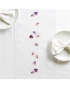 Rico Design borduurpakket tafelloper Viooltjes 100249 telpatroon