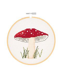 Rico Design borduurpakket paddenstoel 100360 telpatroon incl. borduurring
