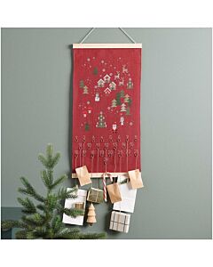 Rico Design borduurpakket adventskalender aftellen tot kerst 100376 telpatroon incl. posterhanger