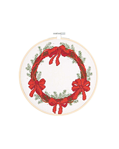 Rico Design borduurpakket kerstkrans 100378 telpatroon incl. borduurring