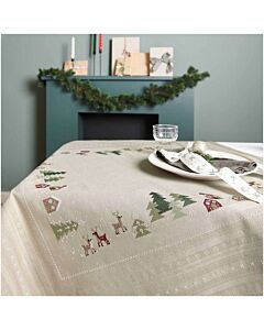 Rico Design borduurpakket tafelkleed kerstmis 100381 telpatroon