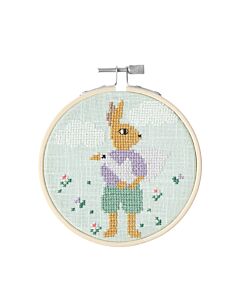 Rico Design borduurpakket konijn met gans 100410 telpatroon incl. borduurring