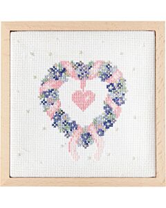 Rico Design borduurpakket hartenkrans 100414 telpatroon incl. frame