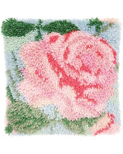 Rico design smyrnapakket knoopkussen roos 100419 voorbedrukt incl. kussenrug