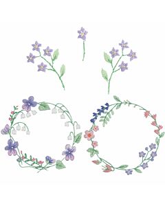 Rico Design plak en stik bloemenkransen vrij borduren