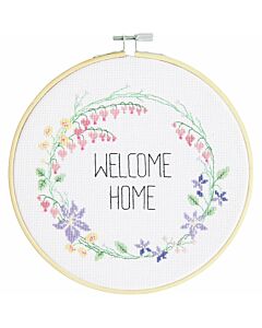 Rico Design borduurpakket bloemenkrans welcome home 100531 telpatroon incl. borduurring