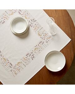 Rico Design borduurpakket tafelkleed bloemen en grassen 100537 telpatroon