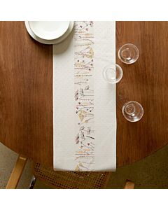 Rico Design borduurpakket tafelloper bloemen en grassen 100540 telpatroon