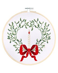 Rico Design borduurpakket kerstkrans merry christmas 100542 telpatroon incl. borduurring