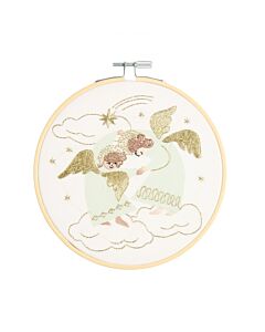 Rico Design borduurpakket engel hand in hand 100547 voorbedrukt incl. borduurring
