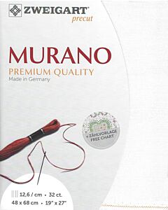 Borduurstof Murano 32counts/12.6 draadjes per cm kleur 100 wit van Zweigart