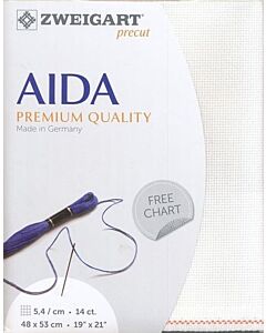 Zweigart borduurstof aida 14ct/5.4 kruisje van kl. off white 101  afm. 48x53cm