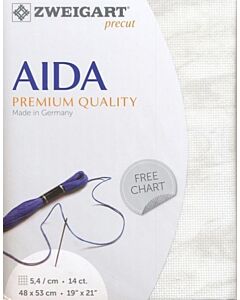 Borduurstof aida 14ct/5.4 kruisje van Zweigart kl.marmer grijs1079 afm. 48x53cm