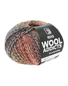 Lang Yarns Move Wool Addicts kl.13 4-draads sokkenwol (groen/blauw/geel/bruin/roze/rood)