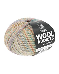 Lang Yarns Move Wool Addicts kl.13 4-draads sokkenwol (groen/blauw/geel/bruin/roze/rood)