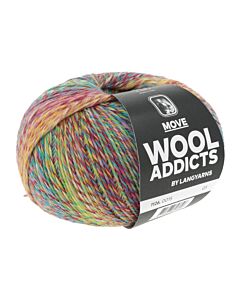 Lang Yarns Move Wool Addicts kl.13 4-draads sokkenwol (groen/blauw/geel/bruin/roze/rood)