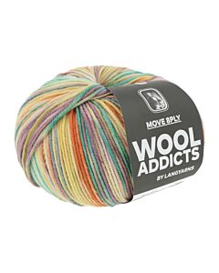 Lang Yarns Move Wool Addicts 8-draads sokkenwol kleur 7 (geel/oranje/groen/blauw/paars)