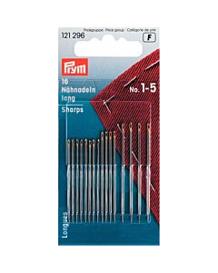 Prym Naainaalden 16 stuks lang met slanke punt No. 1-5  121296