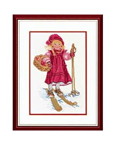 Borduurpakket meisje op de ski van Eva Rosenstand 12-965  linnen