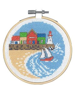 Borduurpakket huizen aan de haven van Permin 13-1420 excl borduurring