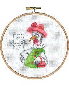 Permin borduurpakket egg-scuse me! 13-4120 telpatroon