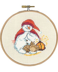 Permin borduurpakket Sneeuwpop en het kleine hertje 13-5286 telpatroon incl. borduurring