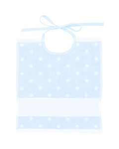 Rico Design baby slabbetje blauw met stippen 145034 met aida rand